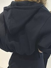 billige Teksturert hettegensere og sweatshirt-Dame Pullover hettegenser-genser Hettegensere med glidelås عادي Gatemote Fritid Langermet Med hette Vanlige topper Gate Ferie Glidelås Svart Lysegrå Grå Høst Vinter