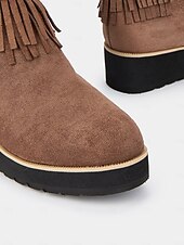 abordables Bottines-Femmes Bottes Quotidien Broderie Bottines Gland Broderie Compensé Bout Rond Vacances ancien Occasionnel Faux daim Fermeture éclair Noir Bleu Marron