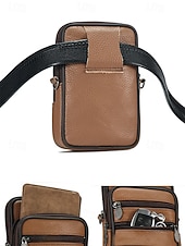 ieftine Genți de Băieți-Geantă de umăr crossbody din piele pentru bărbați, cu design multi-buzunare, geantă mică de călătorie și geantă de talie pentru uz zilnic casual și activități în aer liber