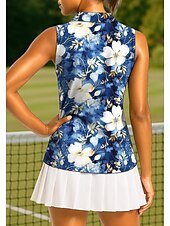 abordables Camisa de Mujer-Mujer Tops Camisa deportiva Camisas de polo Camiseta de tenis Sin Mangas Cremallera UPF50+ Resistente a los rayos UV Alta elasticidad Dispersor de humedad Transpirable Tenis pepinillo Corriendo