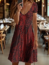 economico Abiti a Strisce e Geometrici-Per donna Mini Abito Vestito Estivo Abito a Maglia Vestito Casual Vestito T-Shirt Vacanza Casual Vestibilità regolare Grafico Geometrico Astratto Manica Corta Scollo a V Blu Bianco e nero Giallo Rosa