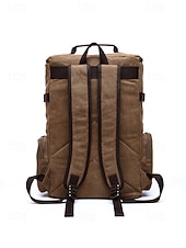 preiswerte Outdoor-Rucksäcke-Brauner Canvas-Rucksack für Herren mit Multi-Taschen-Design – Vintage-Reise-Laptoptasche für 15,6-Zoll-Geräte, ideal für Arbeit, Schule, Wandern und Wochenendausflüge