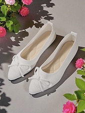abordables Ballerines femme-Ballerines Flyknit Bow pour femmes – chaussures décontractées, légères, respirantes et élégantes, idéales au quotidien, pour les promenades en plein air et les pique-niques printaniers au jardin