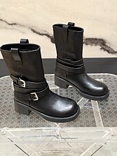 levne Dámská obuv-Dámské Boty Pracovní boty Denní Blokovat patu Oblá špička Na běžné nošení Umělá kůže Povaleč Černá Hnědá