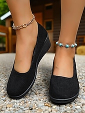 baratos Sapatilhas de mulher-Sapatos femininos vermelhos de salto baixo e salto baixo – calçados leves e confortáveis para festas no pátio, reuniões no jardim e estilo cotidiano