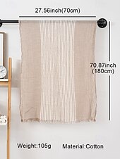cheap Men&#039;s Ties &amp; Bow Ties-Men&#039;s Striped Cotton Scarf – Lightweight Soft Fringed Wrap for Fall &amp; Winter, Casual Vintage Style Shawl for Travel, Daily Wear &amp; Outdoor Activities