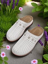 abordables Sabots et mules femme-mules à enfiler découpées pour femmes – sabots confortables et respirants pour les journées décontractées, la détente dans le jardin et l&#039;heure du thé sur la terrasse