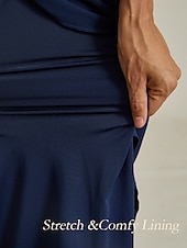 abordables Vestido Sencillo-Mujer Vestido Midi Vestido de raso Elegante Fiesta Cumpleaños Ajuste regular Color sólido Manga 3/4 Cuello Barco Azul Marino Verano Primavera Otoño