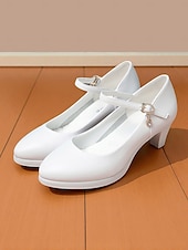 abordables Block Heels-Escarpins Mary Jane rouges à talon moyen pour femmes – chaussures habillées classiques à bout rond avec bride à la cheville et breloque pour dames, idéales pour le bureau, l&#039;église ou les événements semi-formels