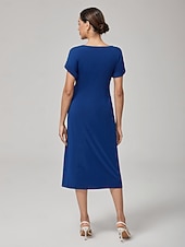 baratos Vestidos Florais-vestido longo elegante com cinto de alta elasticidade