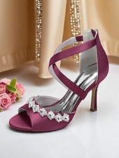 رخيصةأون كوكتيل-صنادل نسائية بكعب عالٍ ومقدمة مفتوحة من الأمام ومرصعة بأحجار الراين من الساتان - أحذية أنيقة بأشرطة متقاطعة للسيدات، مثالية لحفلات الكوكتيل والمناسبات الرسمية