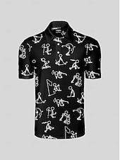 halpa Miesten golfvaatteet-Miesten Poolopaita Musta Valkoinen Lyhythihainen Topit Golfasut Vaatteet Asut Wear Apparel