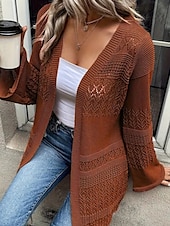 economico Bluse e camicie-Per donna Giacca imbottita Confortevole Traspirante Taglio Moda Quotidiano Semplice All&#039;aperto Casuale Quotidiano Aperto davanti Regolare Senza colletto Vestibilità regolare Manica Lunga Capispalla