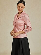 baratos Tops elegantes-Mulheres Côr Sólida à moda Aberto para a Lateral Com cinto Rosa empoeirada Verão Primavera Outono