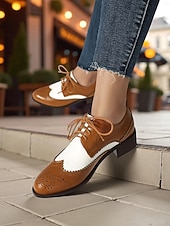 olcso 1950-es évek-női fekete-fehér szárnyas oxford cipő - 1950-es évekbeli vintage brogue fűzős bőr alkalmi cipő irodába, hétköznapi kirándulásokra és retró ihletésű divatba