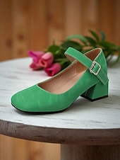 abordables Block Heels-Chaussures Mary Jane violettes à talons carrés pour femmes – Escarpins habillés en similicuir à bout rond avec bride réglable pour dames, idéales pour les sorties quotidiennes, les événements scolaires ou le bureau
