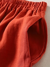 baratos Calça de linho de algodão simples-Mulheres Calças de linho de algodão chinês Estilo Étnico Básico Casual Comprimento total Cintura Alta Tecido Bolsos Com Cordão Conforto Exterior Com Stretch Férias Rua Diário Preto Branco fúcsia