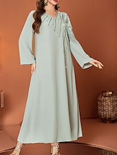 abordables Longueur du plancher-Ligne A Robe de Mère de Mariée  Élégant Col en V Longueur au sol Chiffon manche longue avec Cristaux 2025