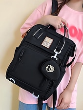 お買い得  大学のバックパック-ミニコインポーチ付きの女性用かわいいバックパック - トップハンドルとマルチポケット付きのライトブルーのファッションスクールバッグ。十代の女の子、旅行、日常使いに最適。