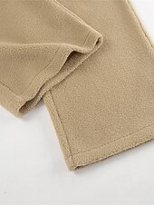 billiga breda ben och hög midja-Dam Fleecebyxor Byxor Rak Mode Streetwear Fullängd Hög midja Slät Snörning Elastisk midja Mateial som andas Bekväm Microelastisk Gata Dagliga kläder Utekväll Vit Brun Kaki Höst Vinter Normal