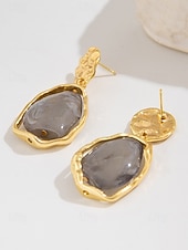 olcso Női fülbevaló-női szabálytalan alakú, gyantás csepp alakú fülbevalók – texturált aranyötvözetből készült, mutatós ékszerek partikra, esküvőkre és hétköznapi, sikkes viseletre