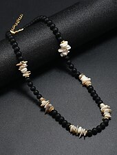 preiswerte Herrenschmuck-Herren Halskette Braun Grün Schwarz-Weiß Holz Türkis Bohemien Mode Ethno-Stil