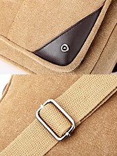 economico Borselli da uomo-Borsa a tracolla da uomo in tela resistente all&#039;acqua con design antigraffio, borsa a tracolla casual in stile vintage per esterni, viaggi e uso quotidiano