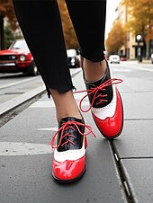 preiswerte 1950er Jahre-Zweifarbige Oxford-Schuhe mit Blockabsatz für Damen – Retro-Schnürschuhe in Mintgrün und Metallic für den Streetstyle im 50er-Jahre-Stil, Alltagsoutfits und legere Anlässe