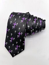 economico Accessori di Halloween-Cravatta da uomo con stampa ragnatela di Halloween – cravatta sottile in raso bianco e nero, elegante accessorio per feste, cosplay, eventi formali e abiti da ufficio per Halloween