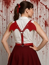 お買い得  ハロウィンアクセサリー-女性用ハロウィンフェイクレザーバットウィングハーネス - パーティーやコスプレ用の調節可能なゴシックコスチュームアクセサリー
