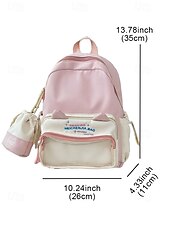 abordables Sacs à dos pour Enfants et Adolescents-Sac à dos kawaii pour enfant avec oreilles de chat et pochette à cordon – cartable pastel grande capacité pour filles et adolescentes