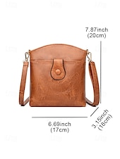 cheap Crossbody Bags-Women&#039;s Faux Leather Crossbody Bag with Multiple Compartments – Vintage Casual Shoulder Purse for Daily Commute, Shopping and Travel