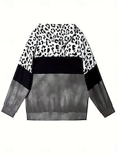 abordables Animaux Tops-Femmes Sweats à capuche zippés Graphique Léopard Géométrique Mode Occasionnel manche longue À capuche Hauts Réguliers Rue Tenue Quotidienne Fermeture éclair Avec Poches Imprimé Gris Printemps Automne
