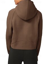 cheap Plain Tops-Women&#039;s Pullover Hoodie Sweatshirt Plain Streetwear Casual Long Sleeve Hooded Regular Tops Street Holiday Zipper Light Pink Black Pink Red Navy Blue Winter