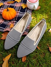 abordables Ballerines femme-Ballerines Flyknit beiges pour femmes à bout pointu – des ballerines légères et décontractées à enfiler pour les pique-niques d&#039;automne, les champs de citrouilles et les cafés du week-end