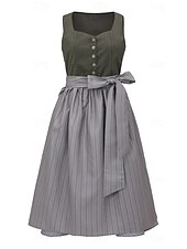 olcso Dirndl-Oktoberfest Ruhák Dirndl Trachtenkleader Szobalány bajor Német Meadows Női Hagyományos stílusú ruha Ruha Kötény Blúz nélkül