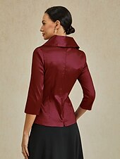 preiswerte Hosenanzüge für Mama-Zweiteilig Brautmutterkleid Elegant V Ausschnitt Knöchellänge Taft Dreiviertelarm mit Schärpe / Band Schleife(n) 2025