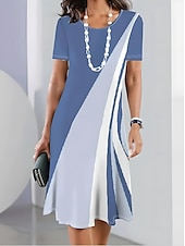 cheap Art&amp;Design Dress-Women&#039;s Mini Dress T Shirt Dress Tee Dress Sundress Shift Dress A Line Dress Vacation Casual Beach Party Daily Tea Party Regular Fit Ombre Graphic Short Sleeve Crew Neck Black Pink Sky Blue Dark Blue