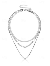 cheap Women&#039;s Necklace-Women&#039;s Gold Layered Chain Necklace – Alloy Choker Set, Trendy Minimalist Jewelry for Parties, Dates and Night Out