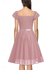 Damskie Sukienka mini Koronkowa sukienka Sukienka koktajlowa Sukienka dla gościa weselnego Szyfon Elegancja Moda Nowoczesny Na zewnątrz Spotkanie towarzyskie Regularny Równina Krótki rękaw W serek tanie Sukienki z szyfonu-Damskie Sukienka mini Koronkowa sukienka Sukienka koktajlowa Sukienka dla gościa weselnego Szyfon Elegancja Moda Nowoczesny Na zewnątrz Spotkanie towarzyskie Regularny Równina Krótki rękaw W serek