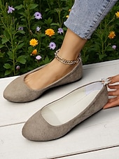 billiga Platta damskor-dambalettskor med rund tå – lätta slip-on-skor för trädgårdsfester, picknick och vardagsbruk