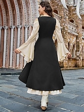 cheap Dresses-Medieval Renaissance Cocktail Dress Cosplay Costume Prom Dresses Viking Outlander Fancy Dress Women's Celtic Pirate Fantasy Masquerade LARP Ren Faire Festival Adults' Dress