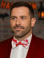 preiswerte Halloween-Zubehör-Blutspritzer-Fliege für Herren – verstellbare Horror-Kostüm-Krawatte für Party, Cosplay &amp; Vampir-Look