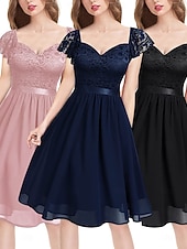 Damskie Sukienka mini Koronkowa sukienka Sukienka koktajlowa Sukienka dla gościa weselnego Szyfon Elegancja Moda Nowoczesny Na zewnątrz Spotkanie towarzyskie Regularny Równina Krótki rękaw W serek tanie Sukienki z szyfonu-Damskie Sukienka mini Koronkowa sukienka Sukienka koktajlowa Sukienka dla gościa weselnego Szyfon Elegancja Moda Nowoczesny Na zewnątrz Spotkanie towarzyskie Regularny Równina Krótki rękaw W serek