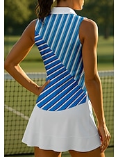 economico Camicia Donna-Per donna Geometrico A righe Maglietta sportiva Polo da golf Maglia da tennis Senza Maniche Cerniera Floreale UPF50+ Resistente ai Raggi UV Alta elasticità Traspirante Tennis Golf Pickleball Collo