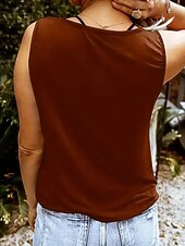 tanie Graficzny czołg-Festiwal Muzyczny Damskie Top z ramiączkami Bohema Zabytkowe Metaliczne Bez rękawów W serek Zwykłe topy Codzienny Czarny Biały Czerwony Lato Wiosna