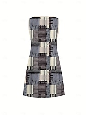 ieftine Rochii cu dungi și geometrice-Pentru femei Rochie Mini Rochie de Vară Rochie A line Rochie cu umeri Vacanță Casual Boho Concediu Plajă Fit regulat Ombre Grafic Animal Fără manșon Stil Nautic Albastru piscină Vară Primăvară
