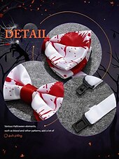 preiswerte Halloween-Zubehör-Blutspritzer-Fliege für Herren – verstellbare Horror-Kostüm-Krawatte für Party, Cosplay &amp; Vampir-Look