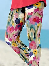 economico Arte &amp; Design Stampa-Per donna Leggings Vacanza Vintage Stile Etnico Lunghezza intera Vita Alta Floreale Grafico Stampa 3D Morbido Confortevole Elasticizzato All&#039;aperto Casa Casual Rosa Estate Primavera Autunno