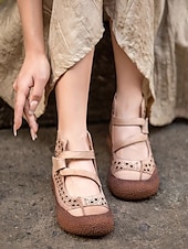 preiswerte Ballerinas für Damen-Mary-Jane-Schuhe aus Kunstleder mit weiter Passform und Cut-outs – bequemer Retro-Casual-Stil für Bauernhofbesuche, Gartenspaziergänge und Wochenendausflüge